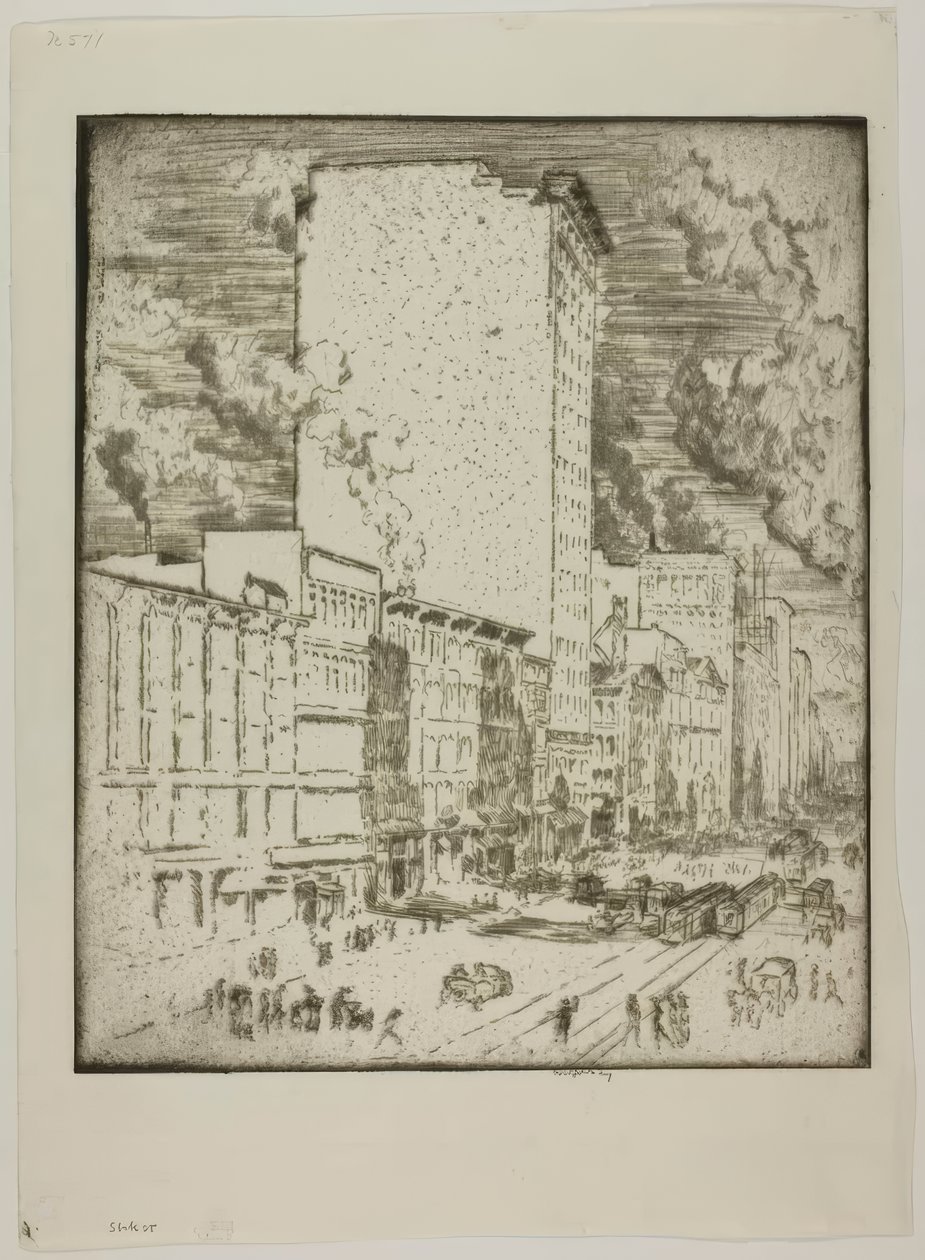 Chicago – State Street od Bror Julius Olsson Nordfeldt