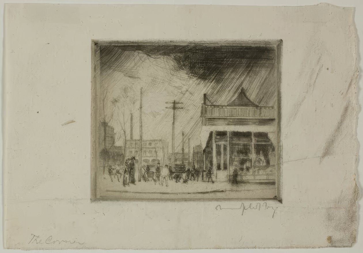 Chicago – The Corner, 57. ulice a Stony Island Ave od Bror Julius Olsson Nordfeldt