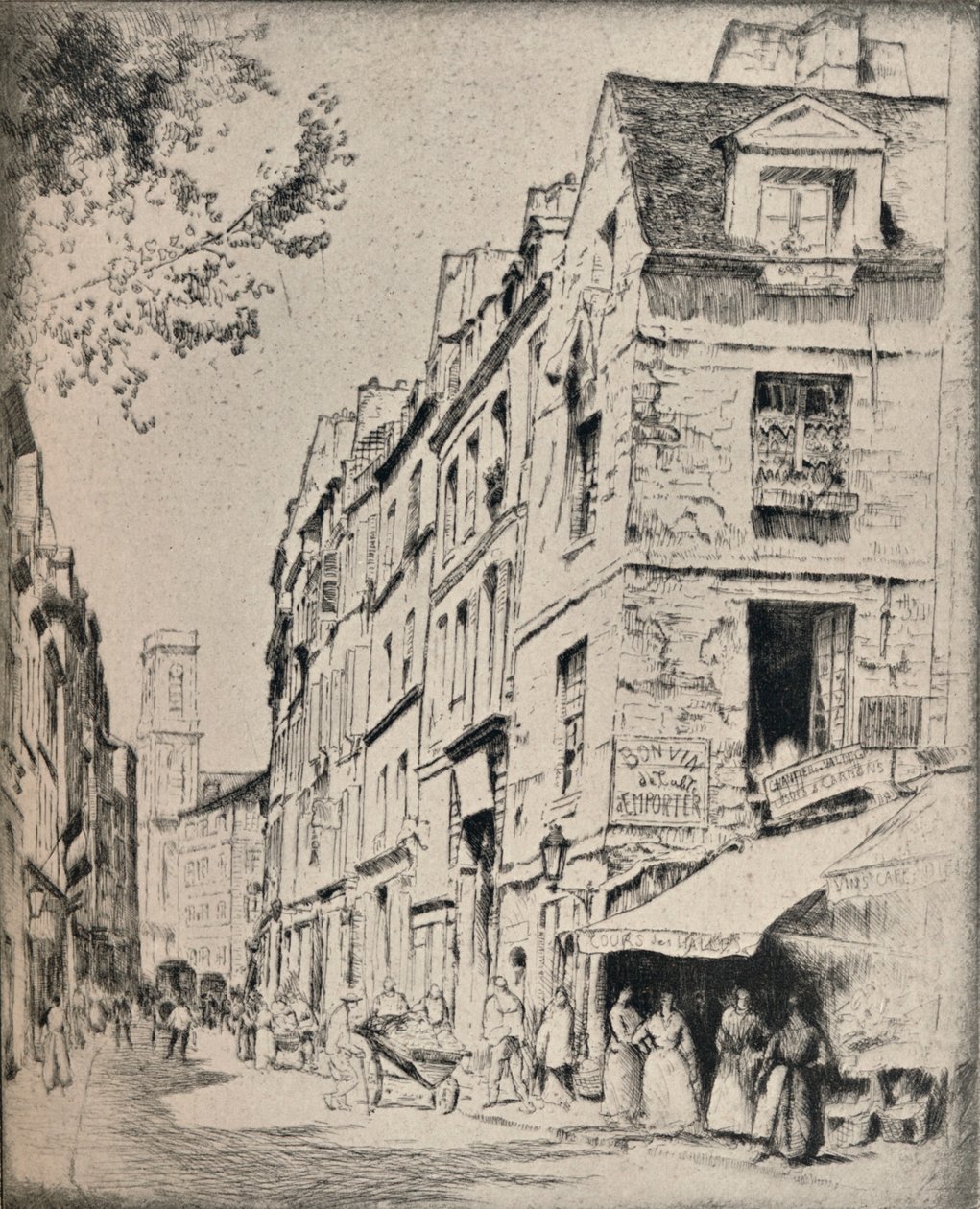 Nádvoří Halles, Rue St Jacques, 1915 od Bror Julius Olsson Nordfeldt