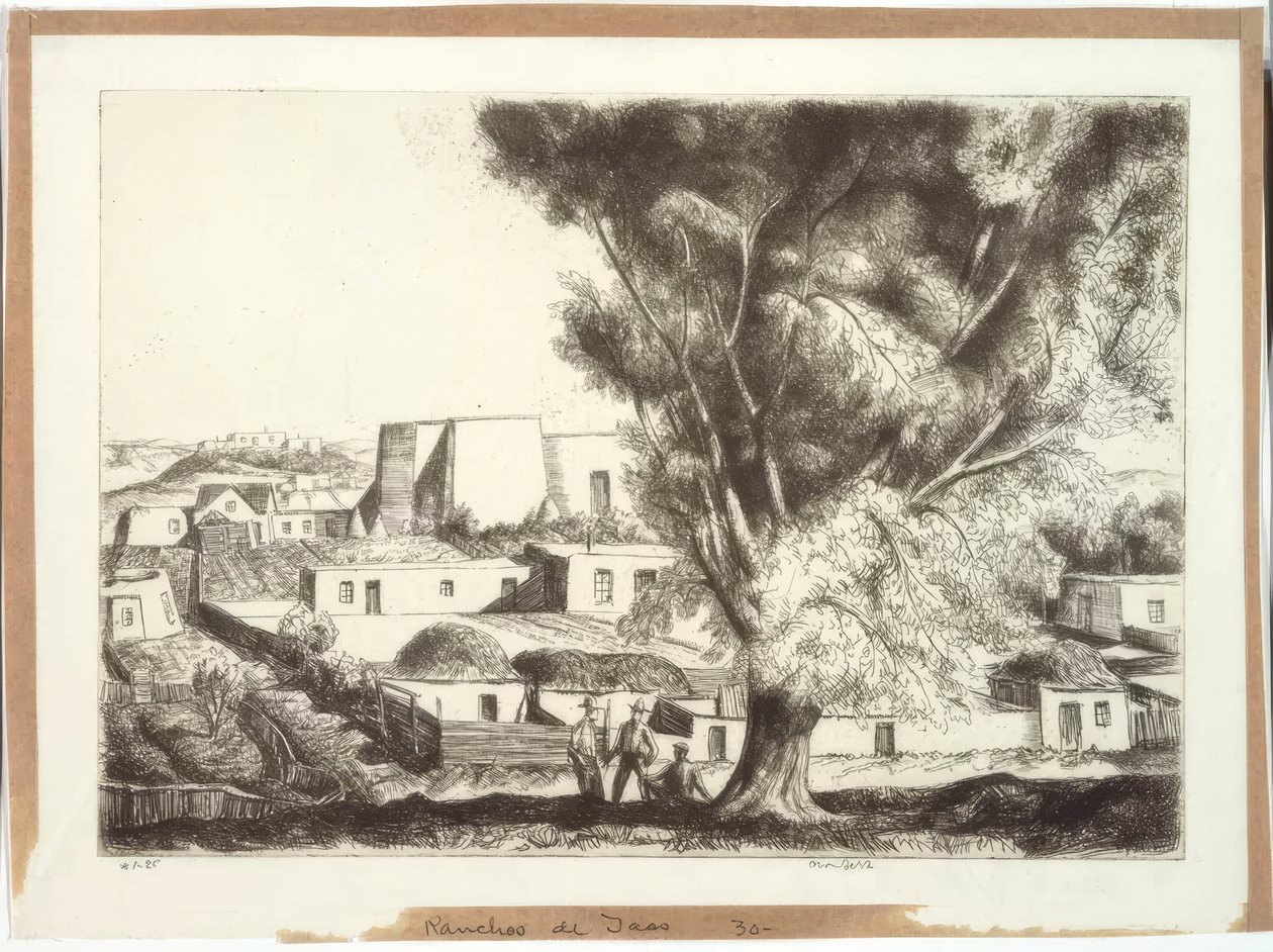 Ranchos de Taos od Bror Julius Olsson Nordfeldt