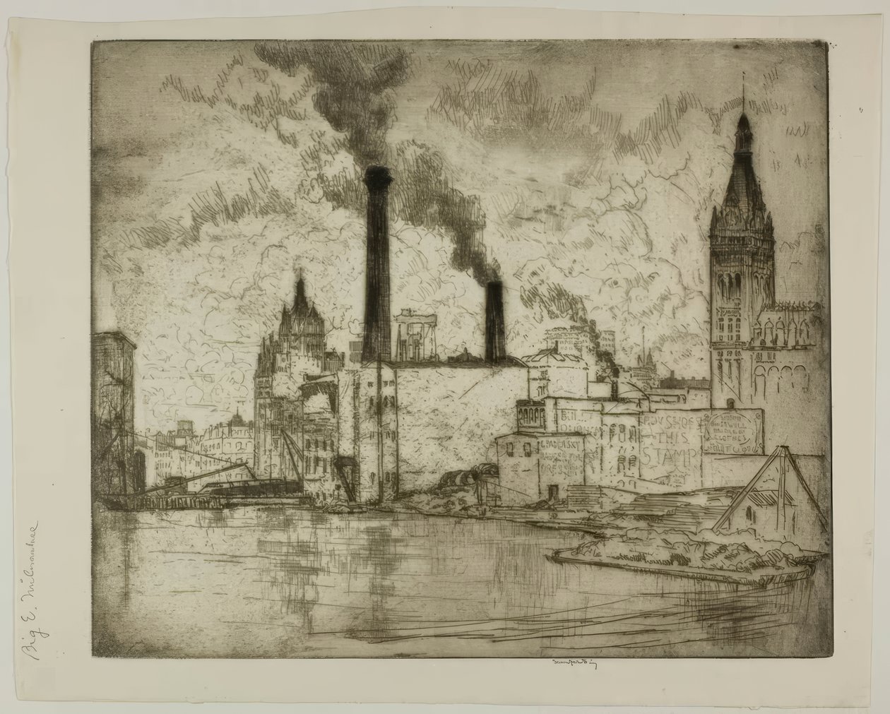 Velké E od Bror Julius Olsson Nordfeldt