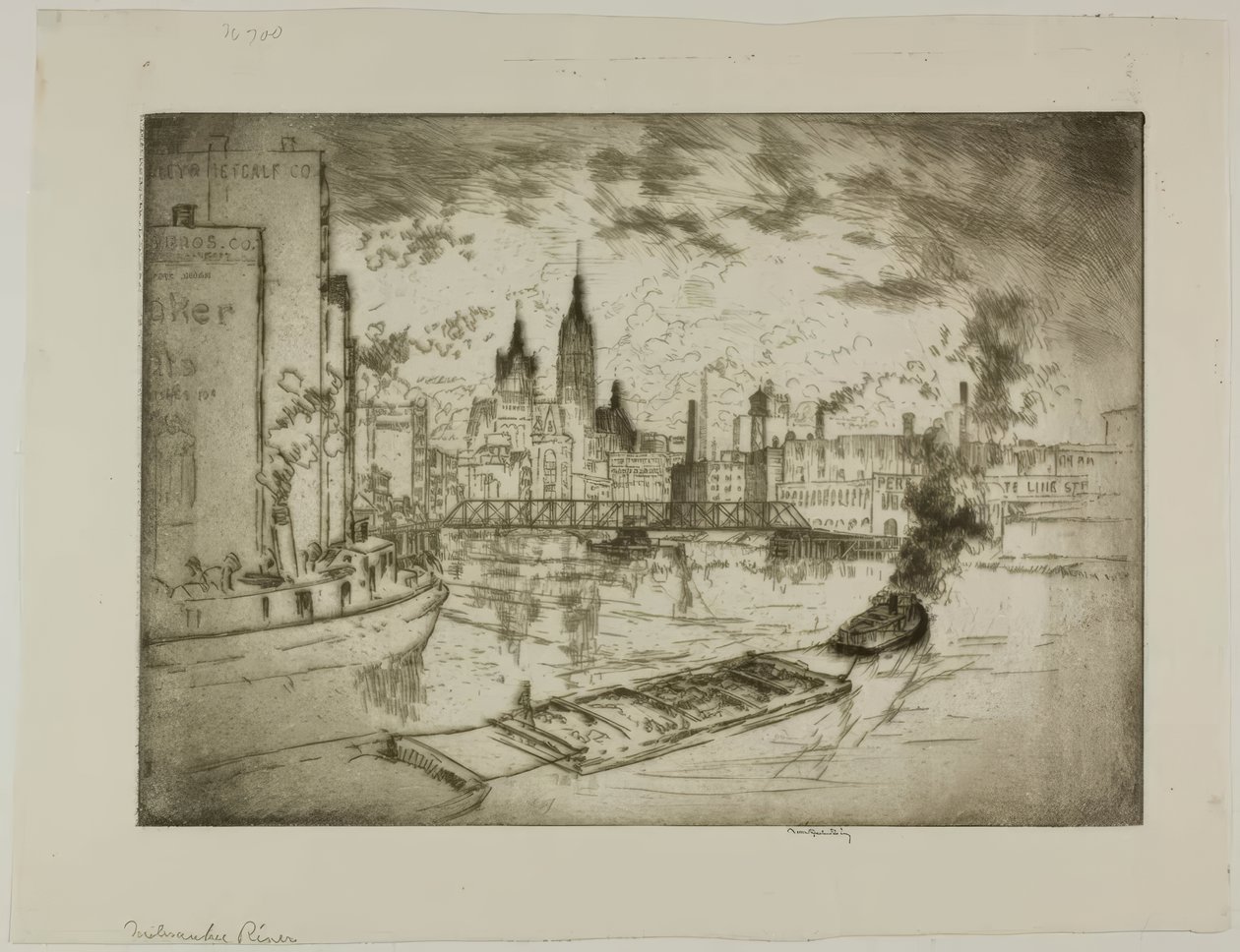 Řeka Milwaukee od Bror Julius Olsson Nordfeldt