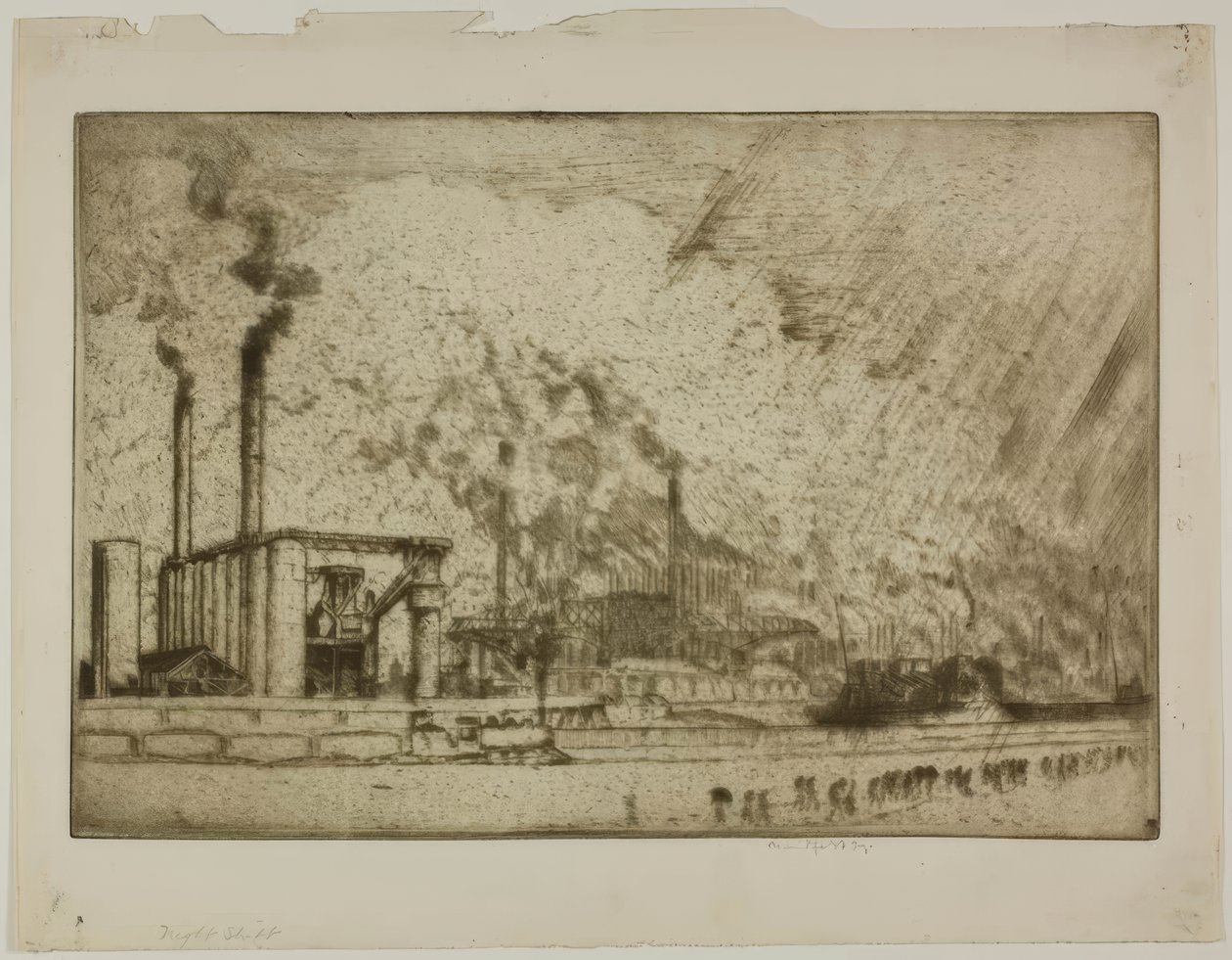 Noční směna, 92. ulice od Bror Julius Olsson Nordfeldt