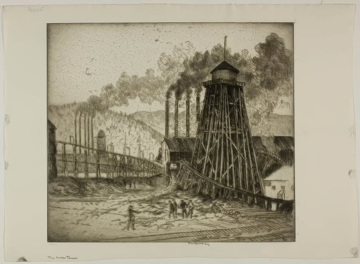 Vodárenská věž od Bror Julius Olsson Nordfeldt