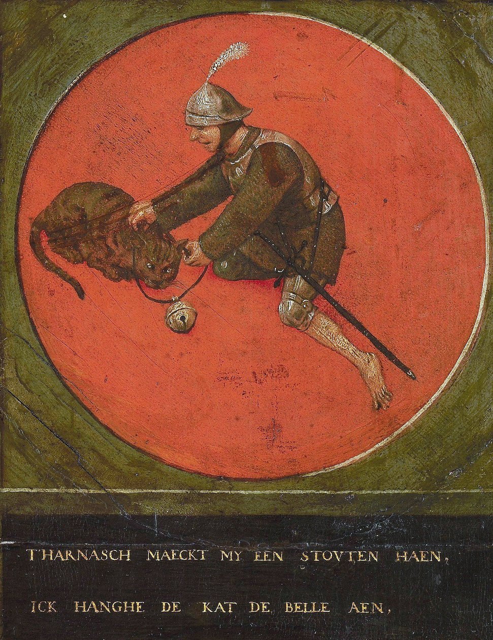 Dej mi brnění a budu dost odvážný, abych zazvonil kočce, 1558. od Bruegel