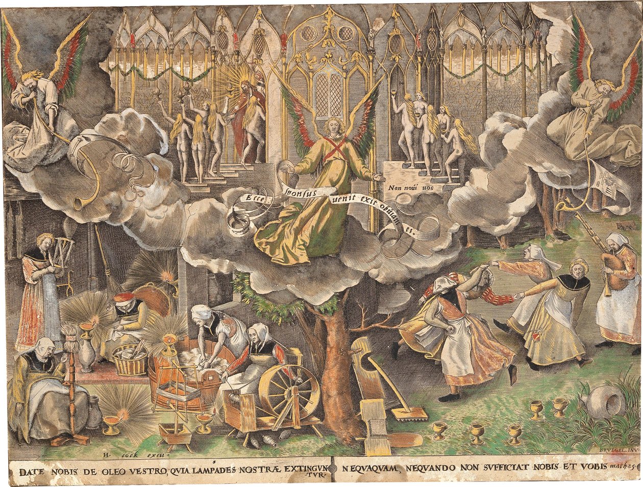 Podobenství o moudrých a pošetilých pannách, c. 1560. od Bruegel
