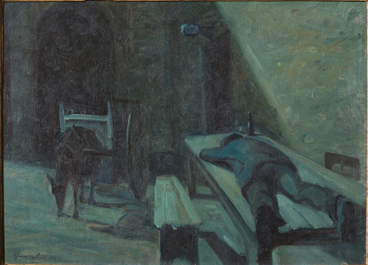 The Drunk (olej na překližce) od Bruno Semprebon