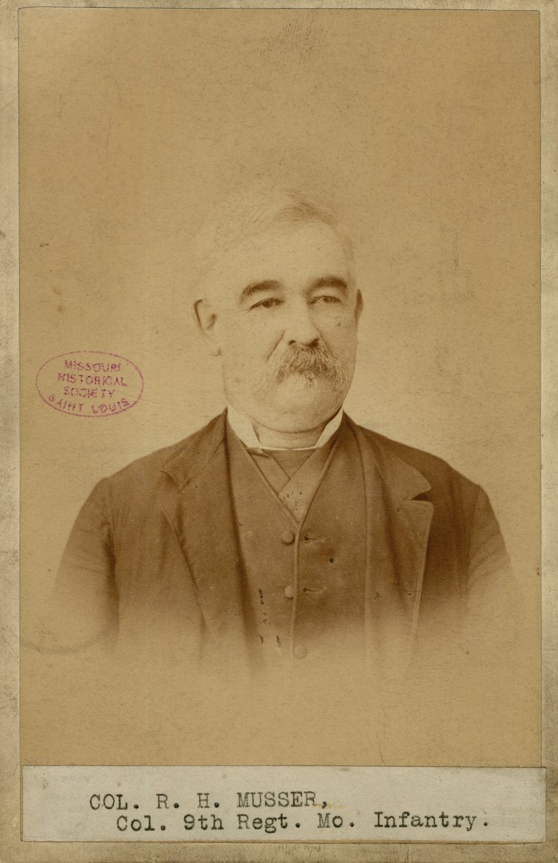 Richard H. Musser, plukovník, 9. pěší pluk Missouri (Konfederace) od Brunswick J. Sharer