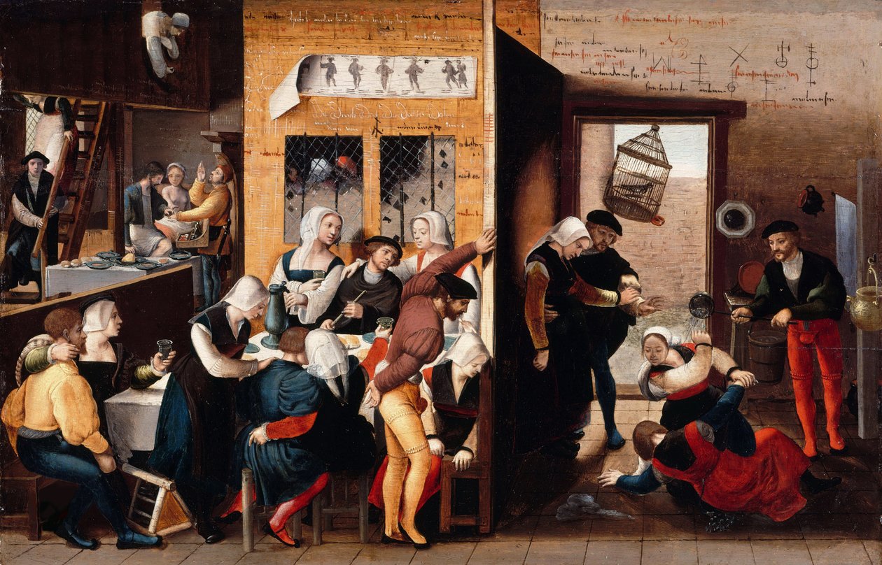 Scéna nevěstince, 1537 od Brunswick Monogrammist