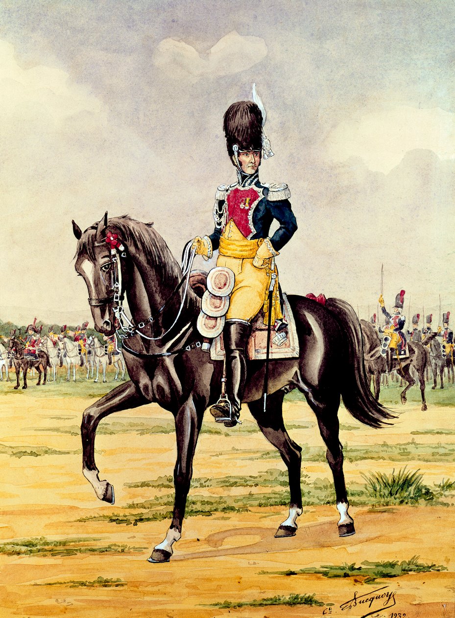 Anne Savary, vévoda z Rovigo, Review of the Gendarmerie Troops v roce 1801, 1932 (wc na papíře) od Bucquoy