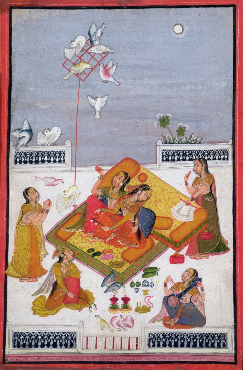 Dámy sledující holuby, 1770 od Bundi School