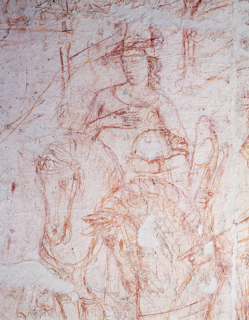 Triumf smrti, Buonamico di Cristofano známý jako Buffalmacco (aktivní začátek 14. století), sinopia. od Buonamico Buffalmacco