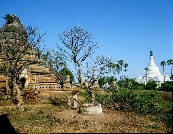 Pagody poblíž řeky Irrawaddy (foto) od Burmese School
