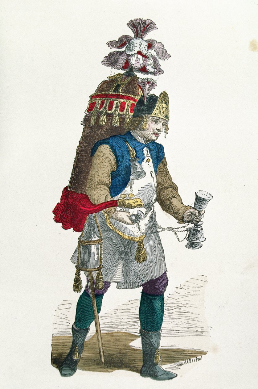 Coconut Seller v roce 1774 (barevná rytina) od Burn Smeeton
