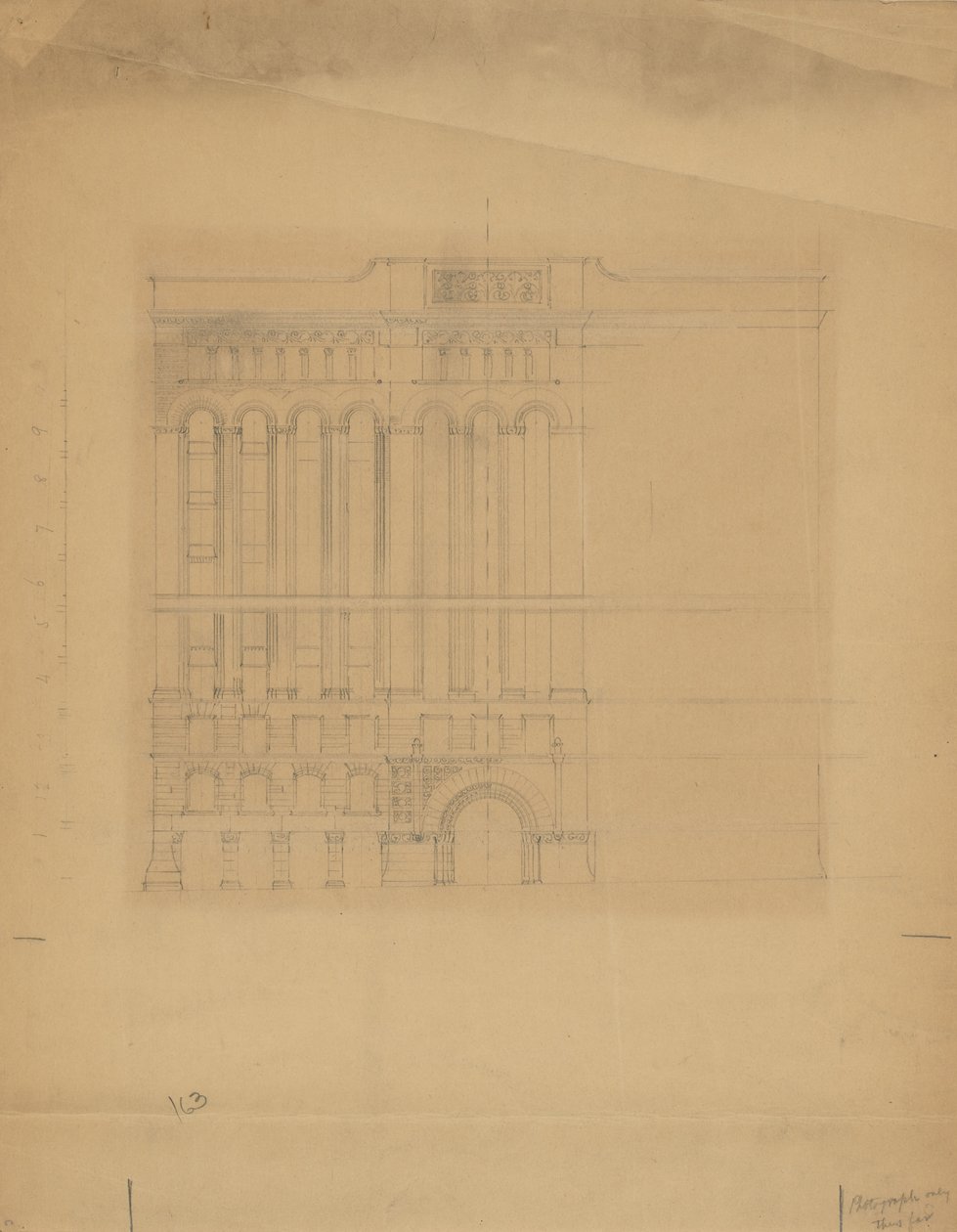 Mills Building, San Francisco, Kalifornie, Design Sketch od Burnham and Root