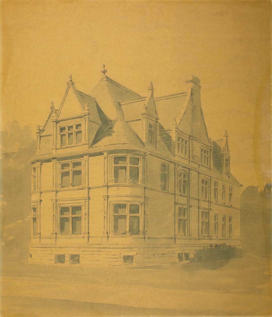 William J. Goudy House, Chicago, Illinois, Perspective od Burnham and Root