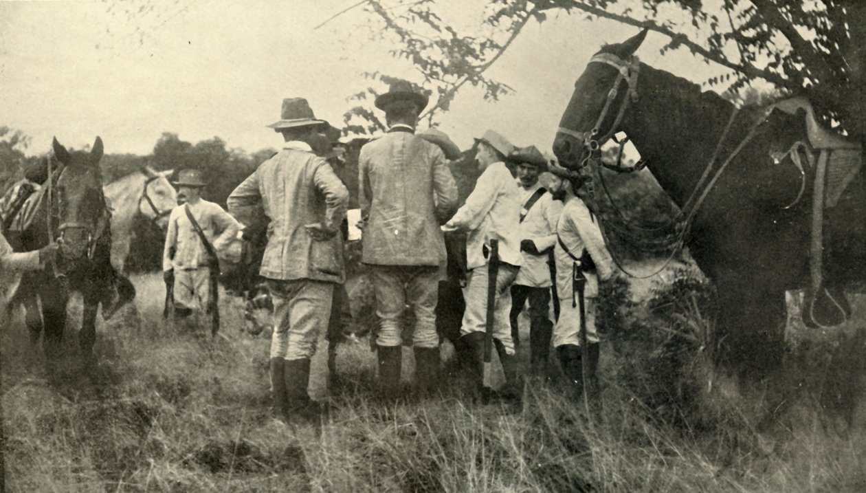 General Lawton se učí od kubánských důstojníků...30. června, španělsko-americká válka, 1898, 1899. od Burr McIntosh