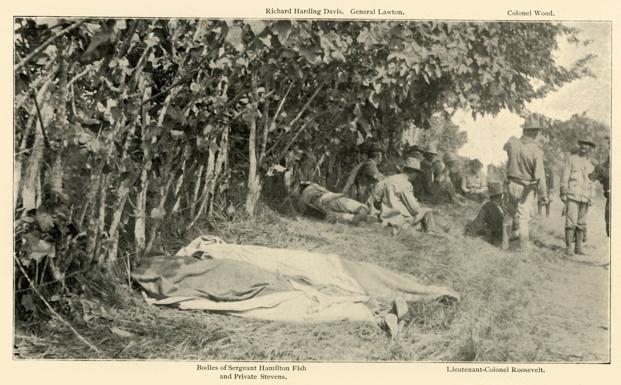 Scéna po bitvě Rough Riders, 24. června, španělsko-americká válka, 1898, 1899. od Burr McIntosh