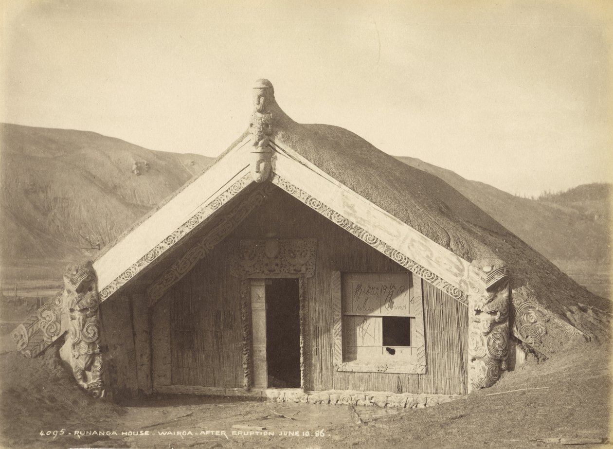 Runanga House - Wairoa - After Eruption Jun 10.86, July 1886 (albumen print) od Burton Brothers Studio