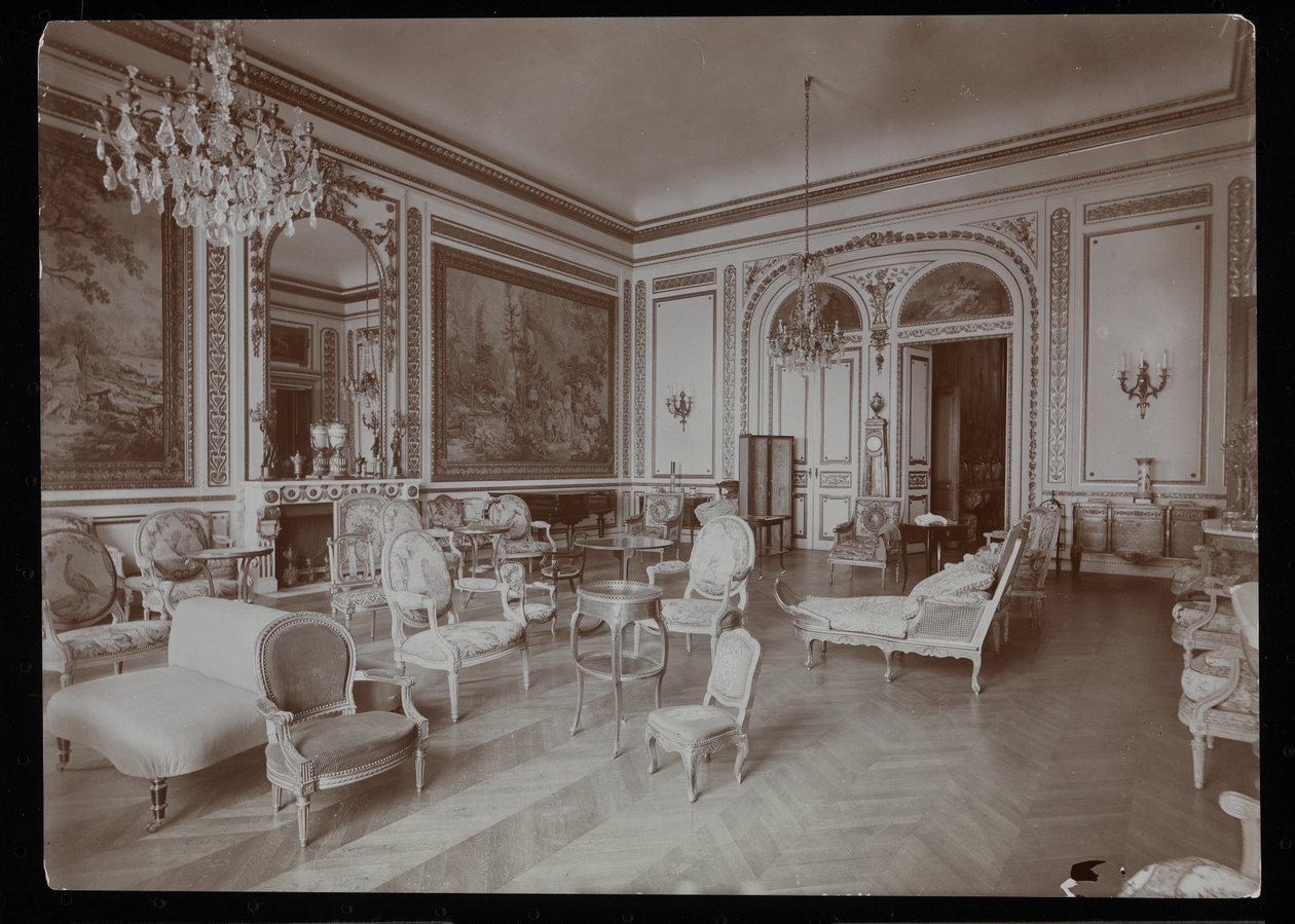 Velký pokoj v rezidenci hraběnky De Ganay, Paříž, 1890-1910 (stříbrný želatinový tisk) od Byron Company