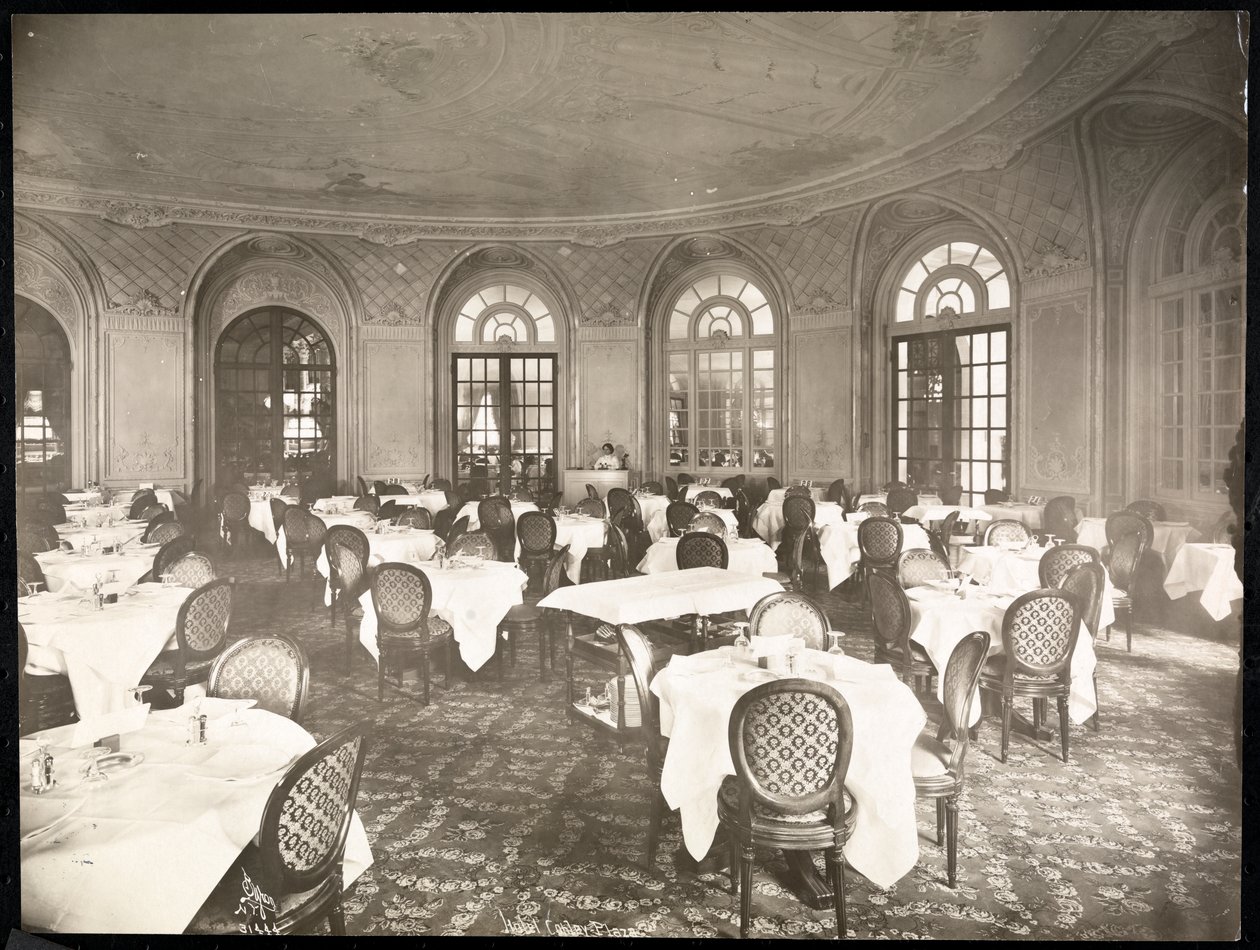 Jídelna v hotelu Copley Plaza, Boston, 1912 nebo 1913 (stříbrný želatinový tisk) od Byron Company