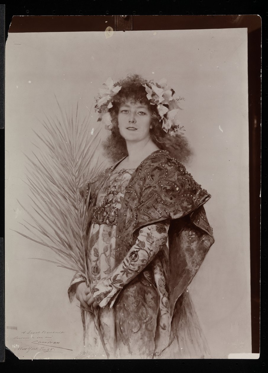 Portrét Sarah Bernhardt jako Gismonda, 1895 nebo 1896 (stříbrný želatinový tisk) od Byron Company