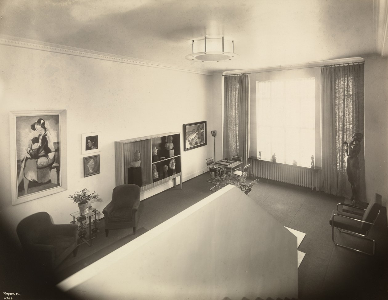 Obývací pokoj v domě pana Johna A. Dunbara, 50 East 77th Street, New York, 1931 (stříbrný želatinový tisk) od Byron Company