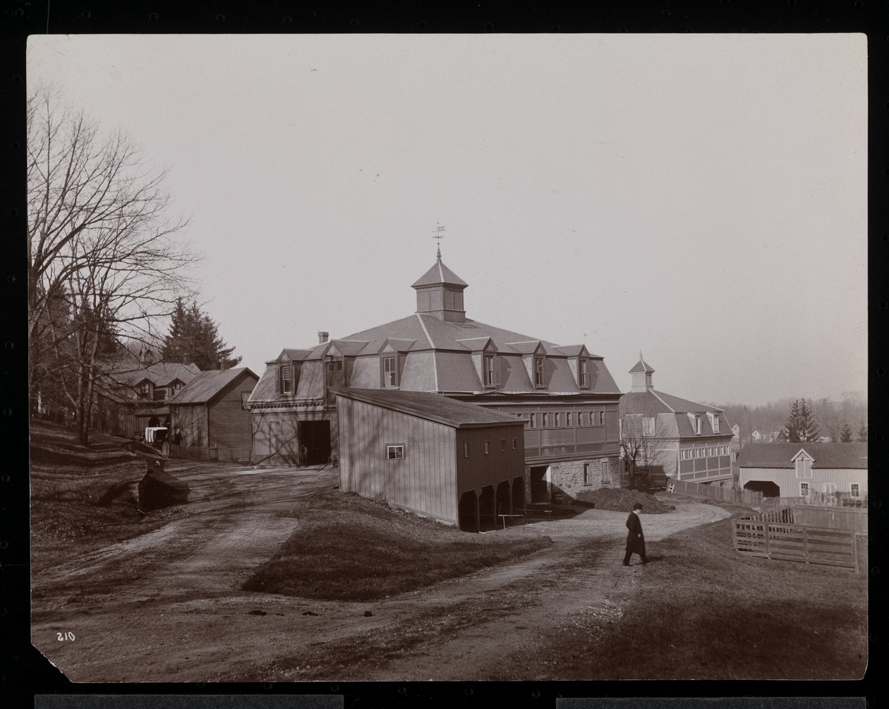 Stáje panství Edwina Goulda v Rhinecliffe nebo Rhinebeck, 1893-94 (stříbrný želatinový tisk) od Byron Company