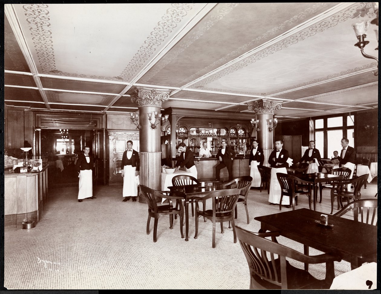 Kavárna v hotelu Majestic, 1902 (stříbrný želatinový tisk) od Byron Company