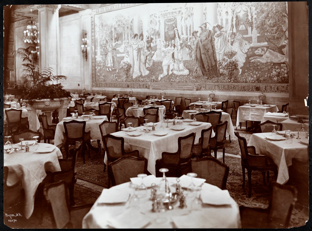 Jídelna v hotelu Knickerbocker, 1906 (stříbrný želatinový tisk) od Byron Company