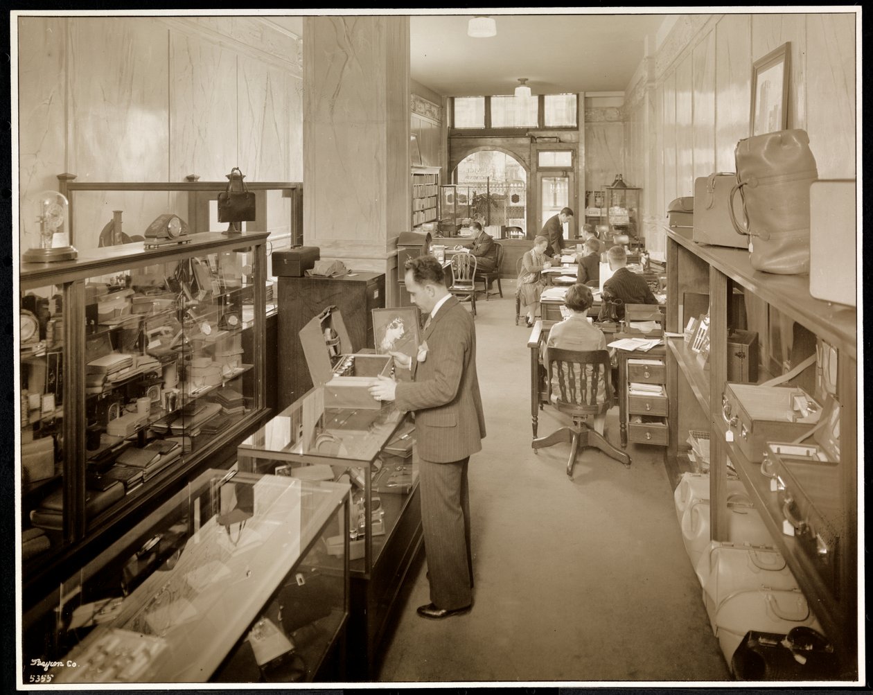 En Route Service, Inc., v hotelu Savoy Plaza, 59th Street a 5th Avenue, New York, 1928 (stříbrný želatinový potisk) od Byron Company