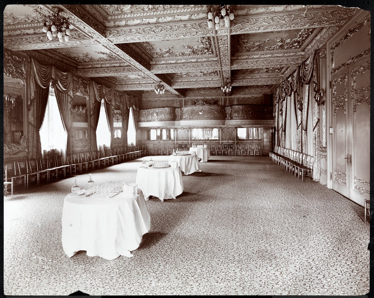 Recepční místnost v hotelu Delmonico, 1902 (stříbrný želatinový tisk) od Byron Company
