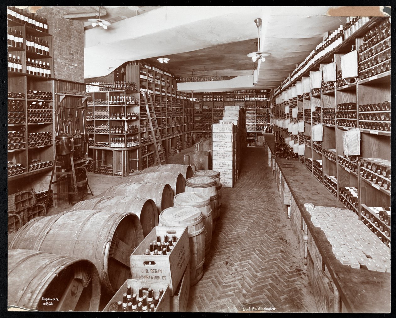 Vinný sklep v hotelu Knickerbocker, 1906 (stříbrný želatinový tisk) od Byron Company