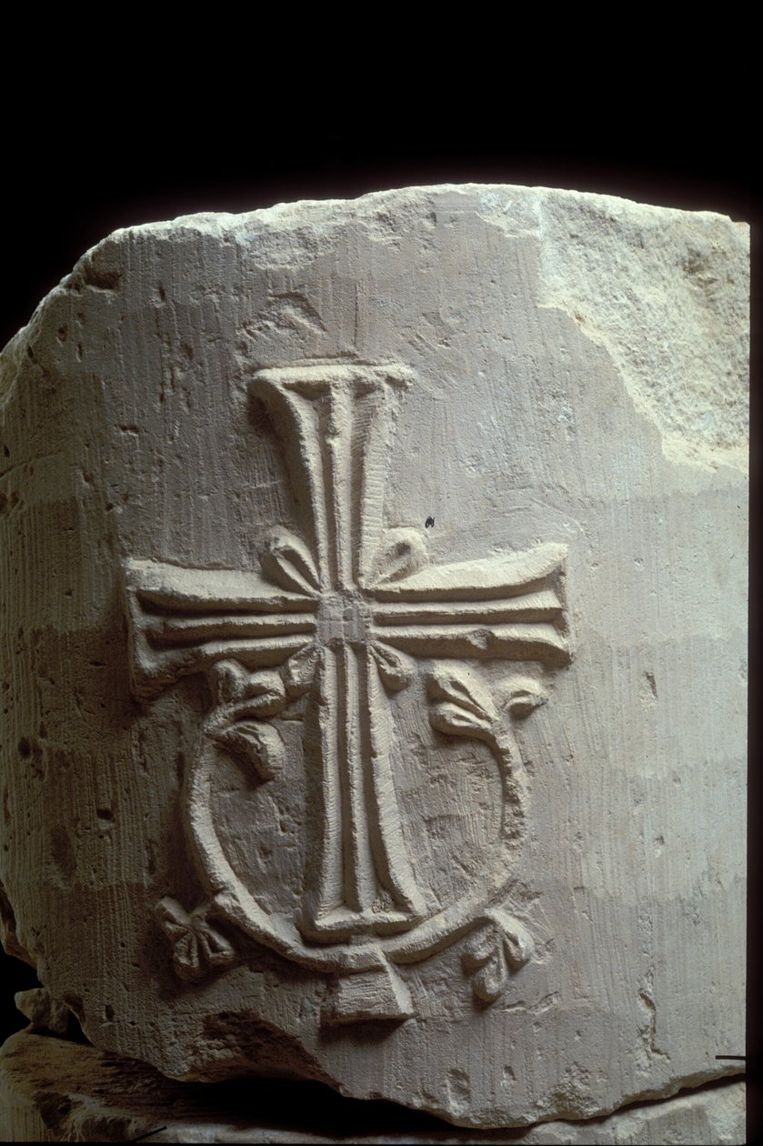 Hlavní město z raně byzantského kostela v Nizanah v severním Negevu od Byzantine