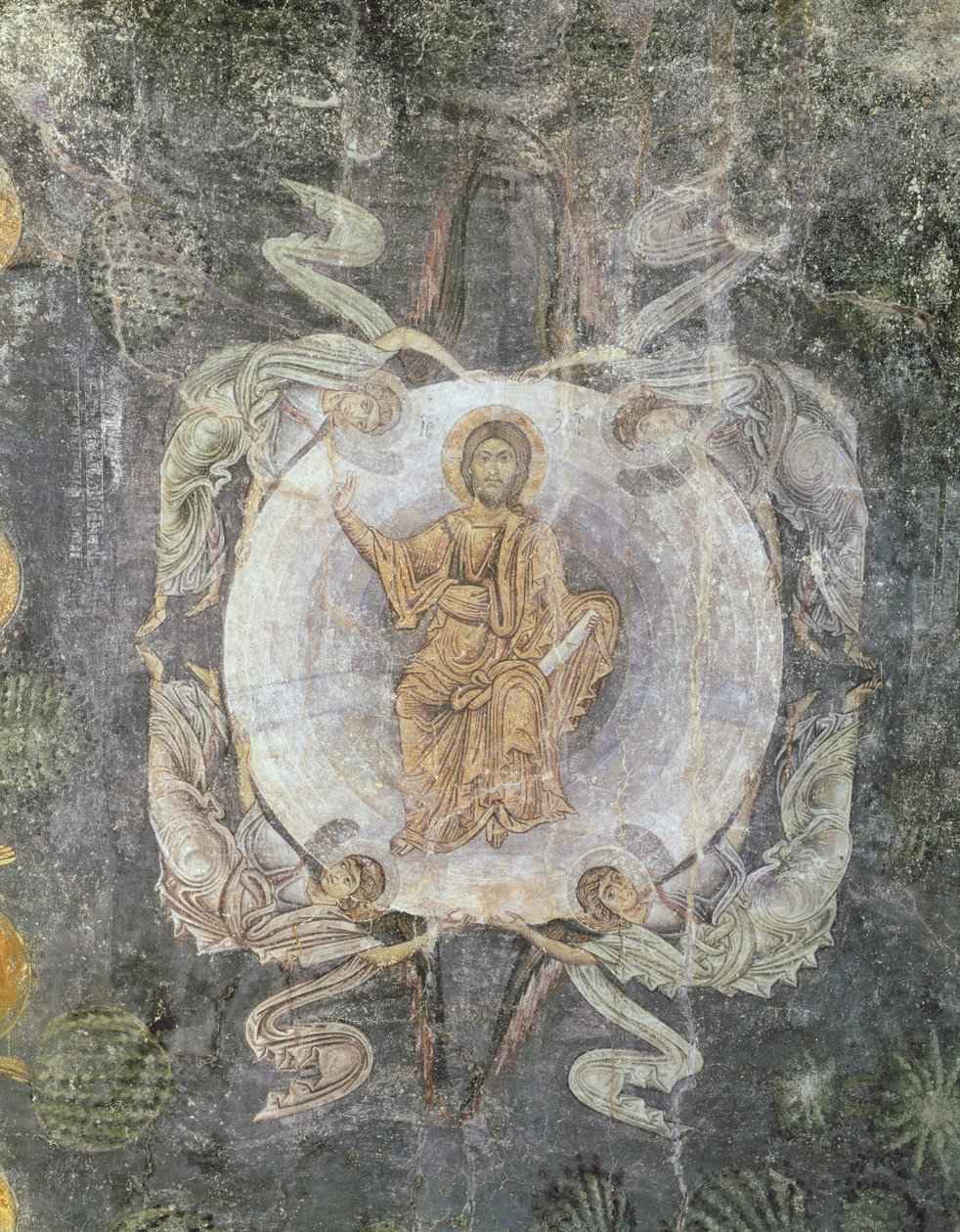 Kristus v majestátu obklopený čtyřmi anděly, nástropní malba, 11.-14. stol od Byzantine