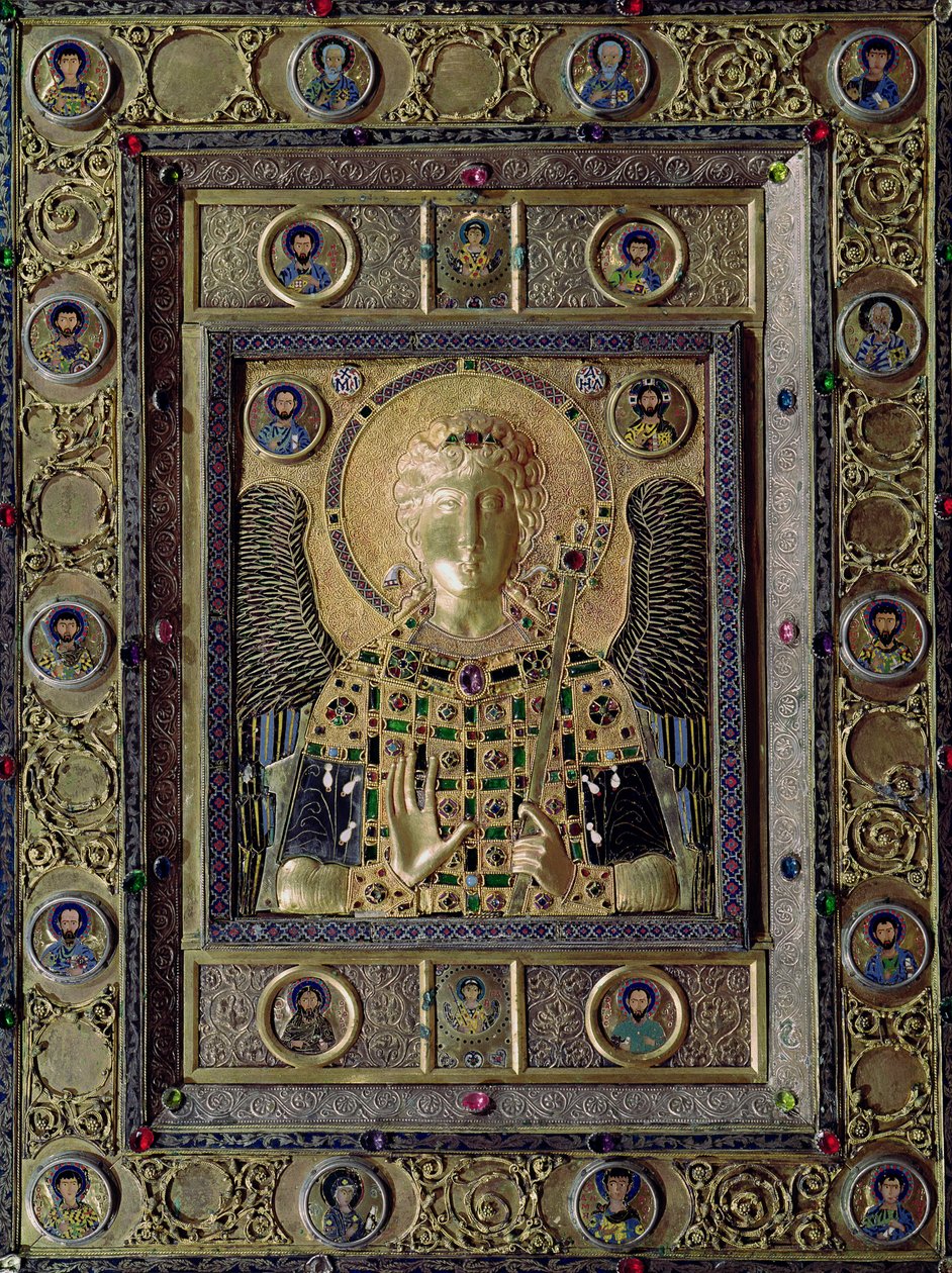 Ikona znázorňující archanděla Michaela, 11. až 12. století (zlato a stříbro vykládané drahými kameny) od Byzantine