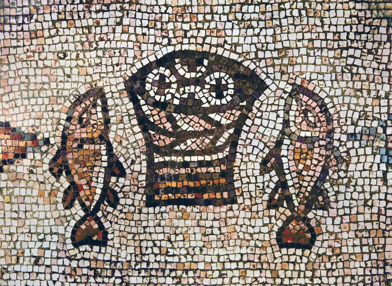 Zázrak chleba a ryb, 5.-6. století našeho letopočtu (mozaika) od Byzantine