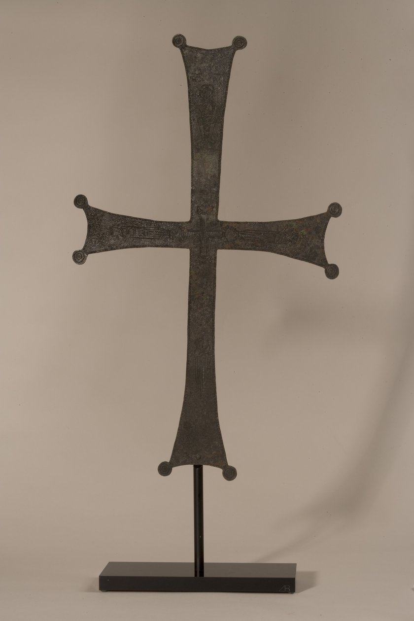 Procesní kříž s vyrytým nápisem, 10.-12. století n. l. (bronz) (viz také 247951) od Byzantine