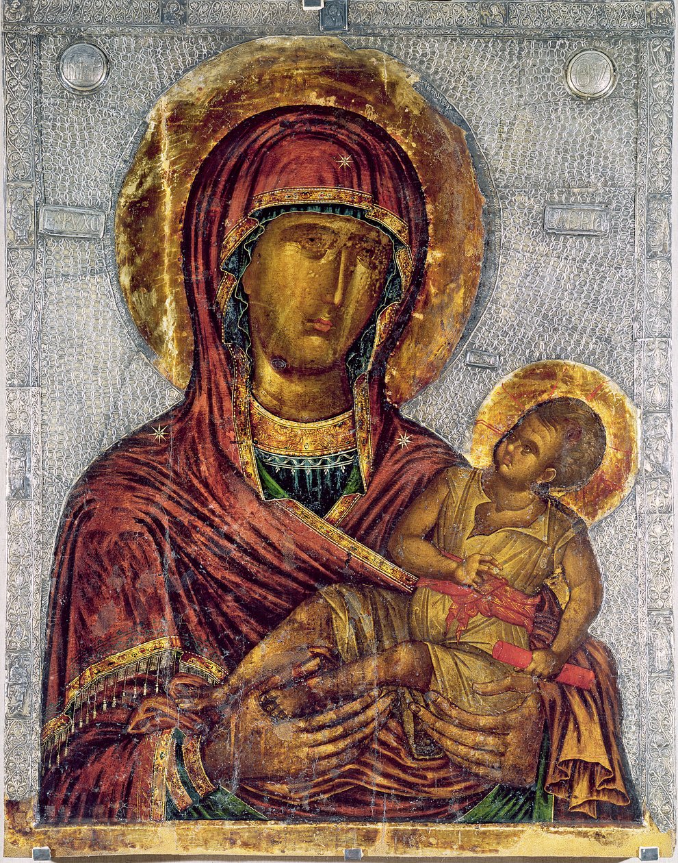 Panna a dítě (tempera na panelu) od Byzantine