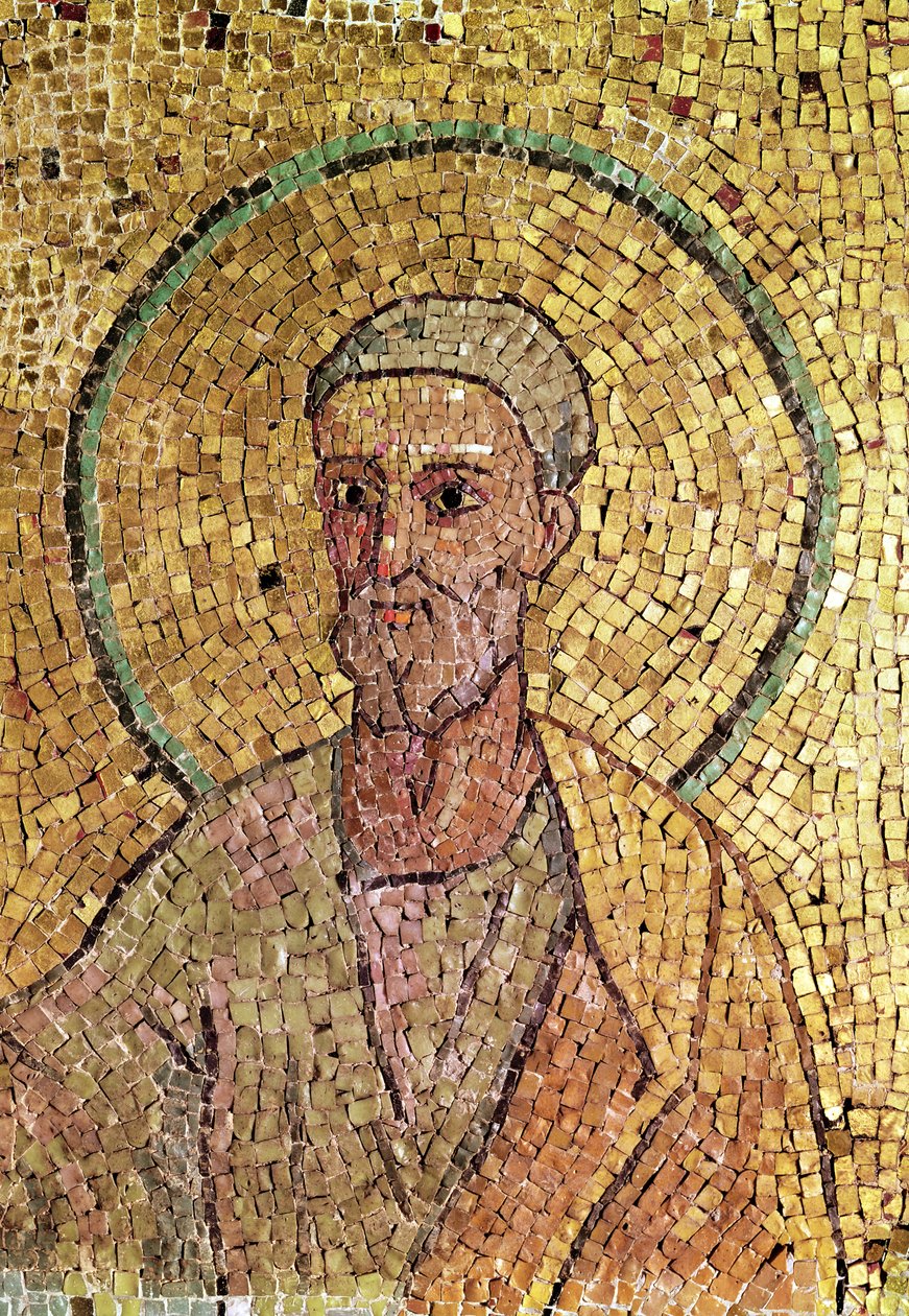 Detail svatého Petra, z hrobky svatého Petra, kolem 700 našeho letopočtu (mozaika) (viz také 151558) od Byzantine School