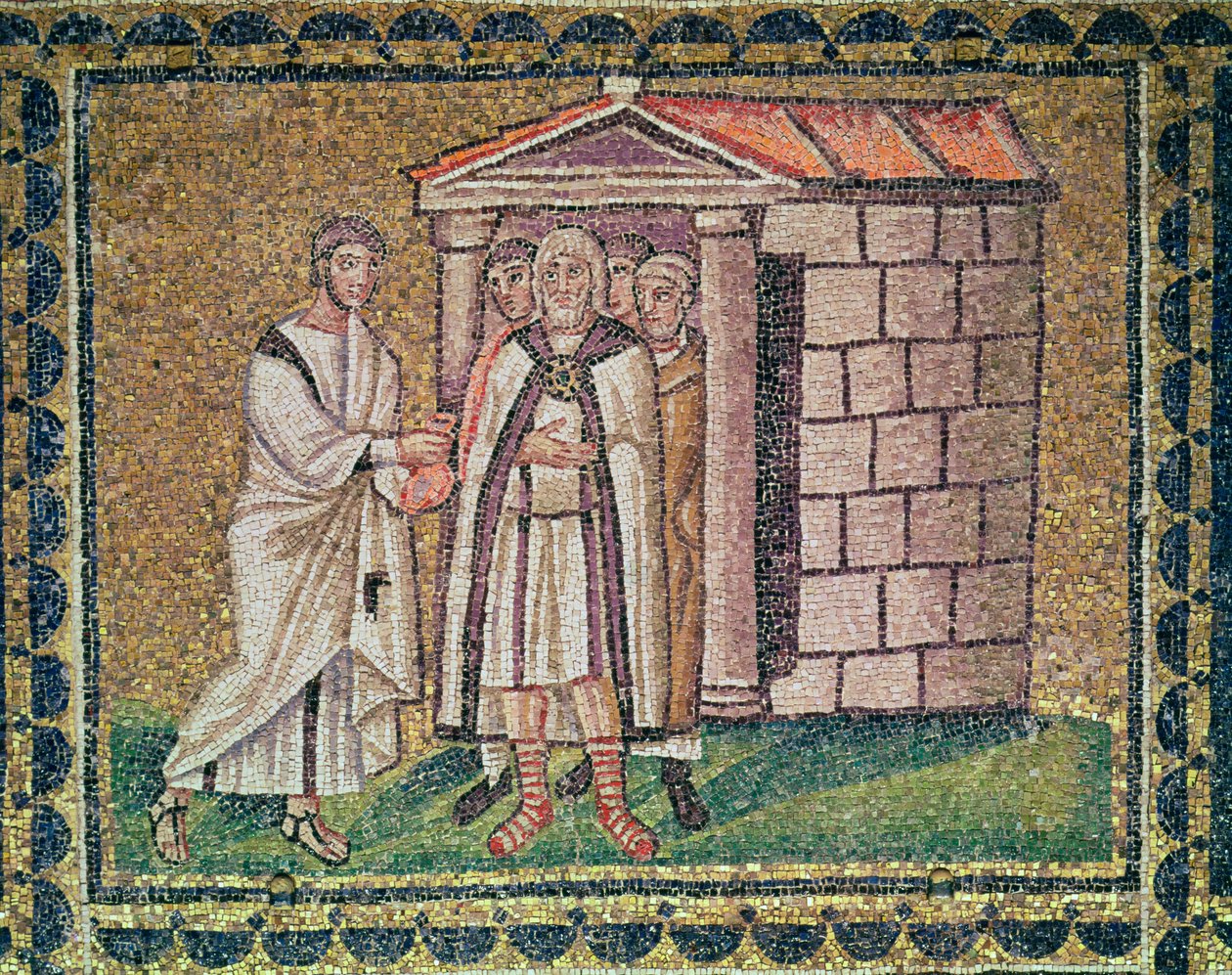 Jidáš činí pokání, výjevy ze života Kristova (mozaika) od Byzantine School