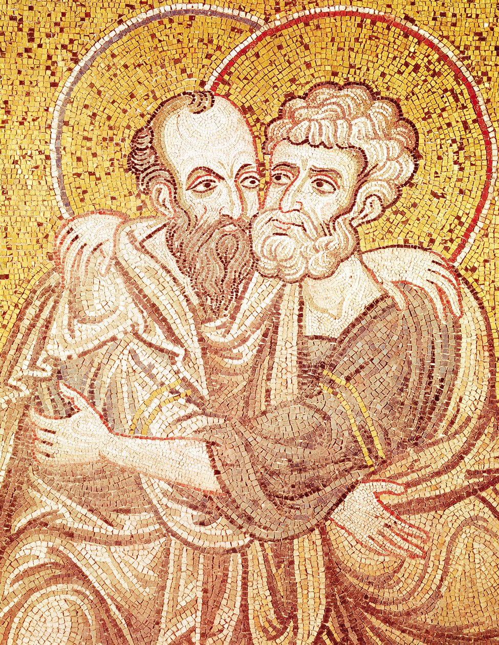 SS. Objímání Petra a Pavla (mozaika) od Byzantine School