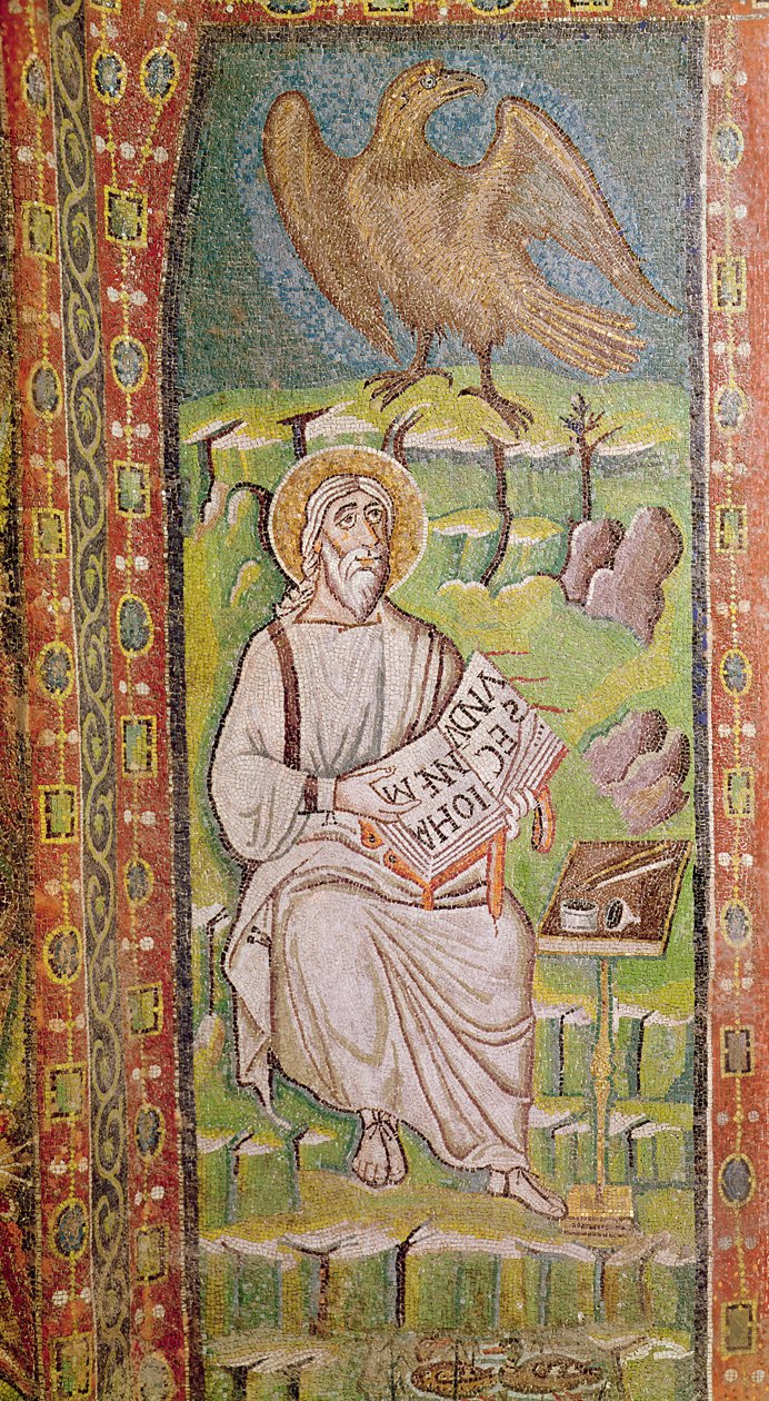 Svatý Jan Evangelista (mozaika) od Byzantine School