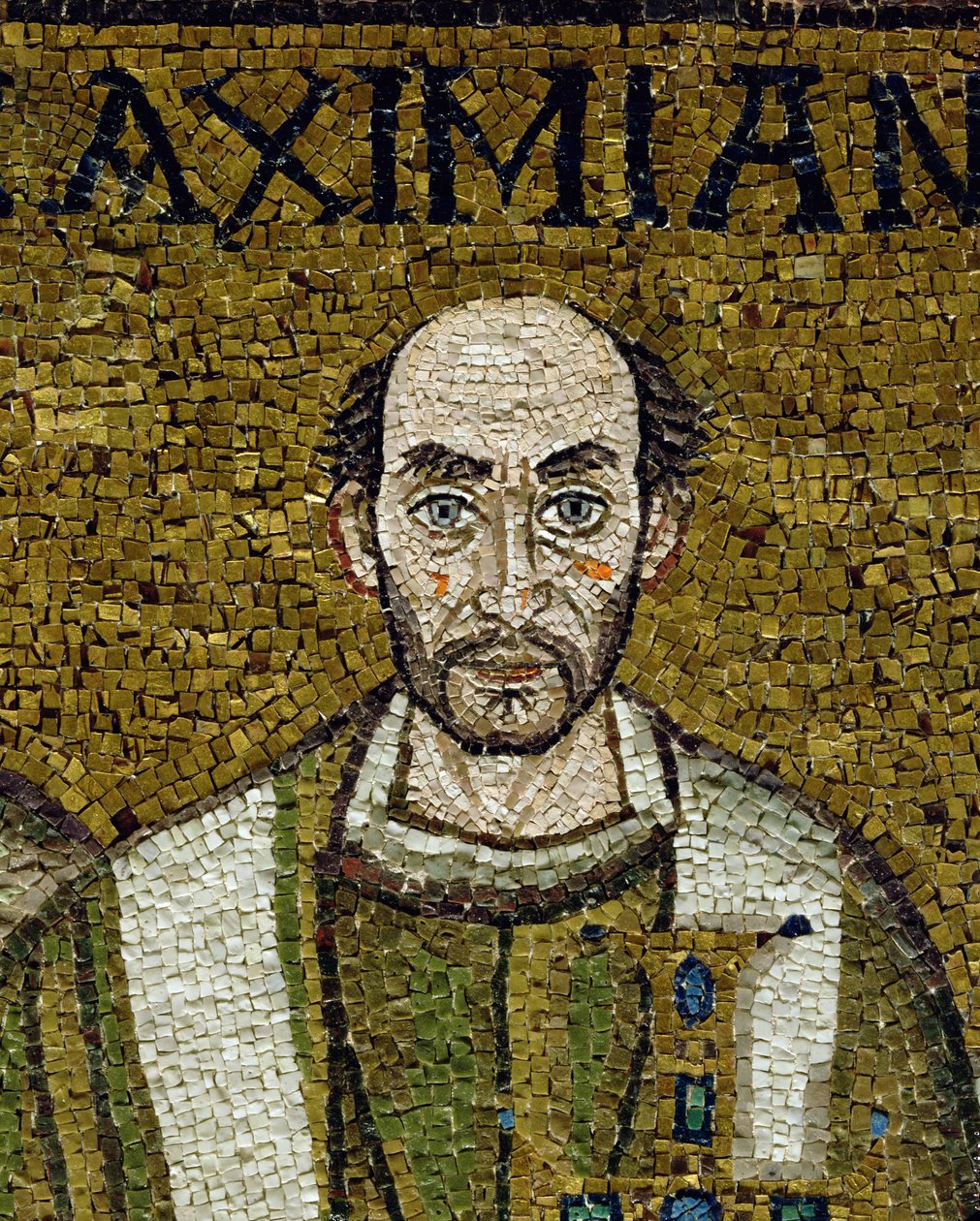 Tvář Massimiano (mozaika) od Byzantine School
