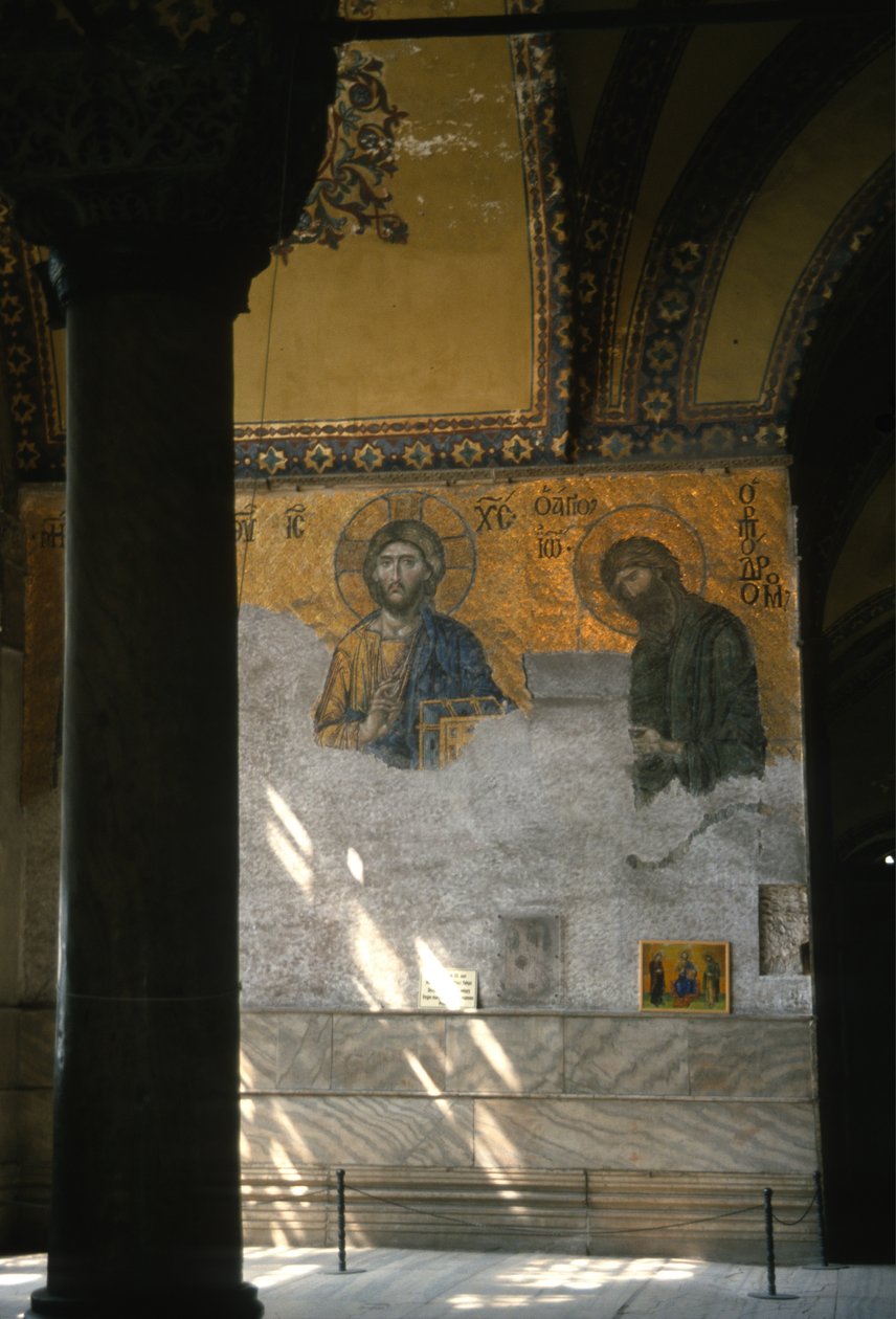 Kristus a svatý Jan Křtitel v Hagia Sophia (mozaika) od Byzantine