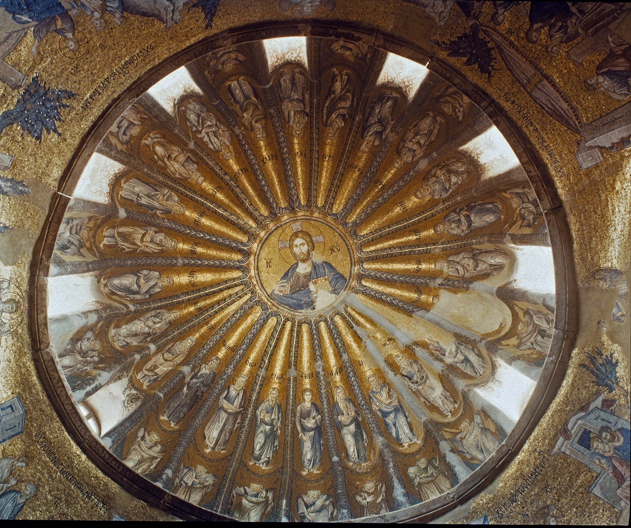 Kristus pantokrator (nebo Kristus ve slávě) a apoštolové (Mozaik od Byzantine