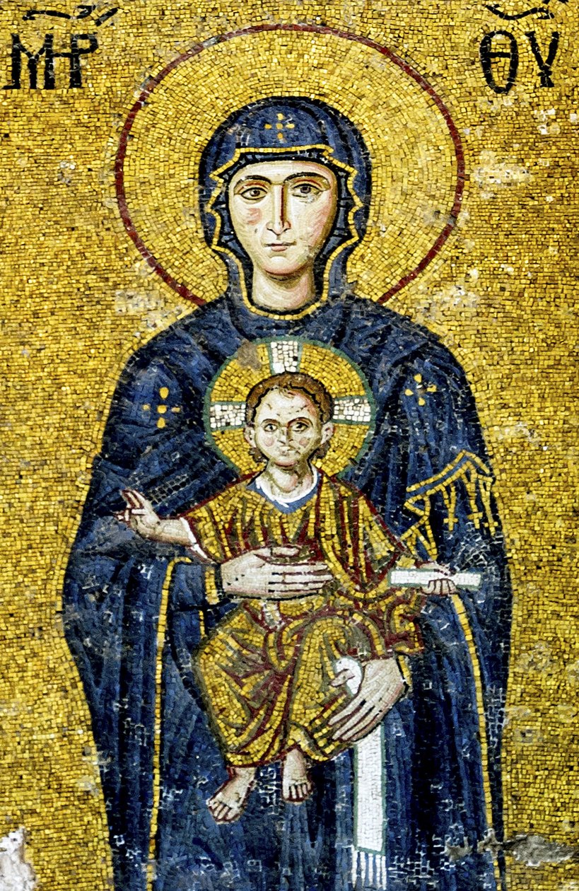 Comnenus mozaika zobrazující Madonu s dítětem, Hagia Sophia, Turecko. (Mozaika) od Byzantine