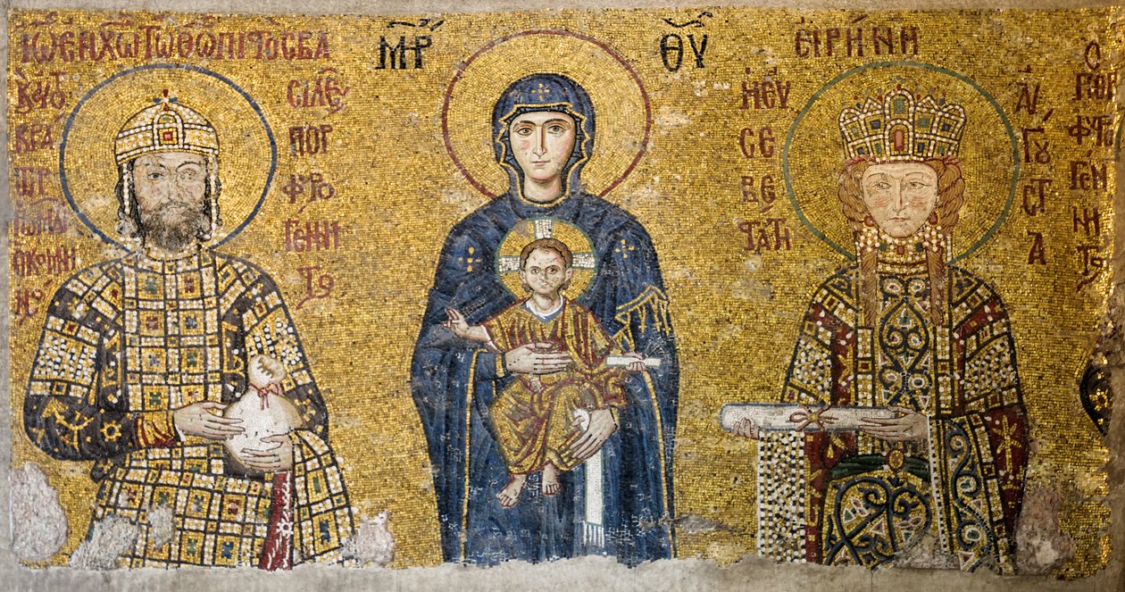 Comnenus mozaika zobrazující Madonu s dítětem, Hagia Sophia, Turecko. (Mozaika) od Byzantine