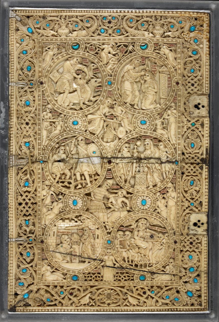 Egerton MS 1139 Horní obálka se scénami ze života Davida, 