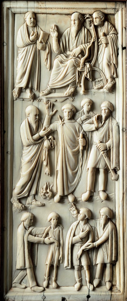 Epizoda života svatého Pavla z Tarsu. Diptych ze slonoviny. 5. století. Florencie, Museo Nazionale del Bargello od Byzantine
